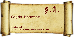 Gajda Nesztor névjegykártya